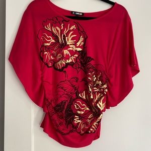 Dark pink loose shirt